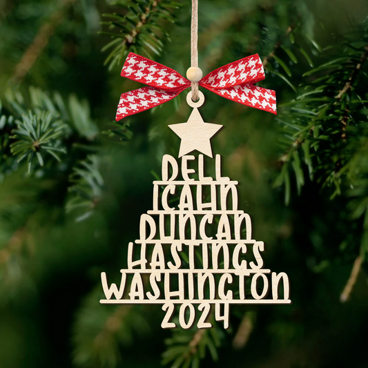 Personalized Family Christmas Ornaments, Family Tree Wooden Ornament For Christmas Decorations CF151 - 19Gifts