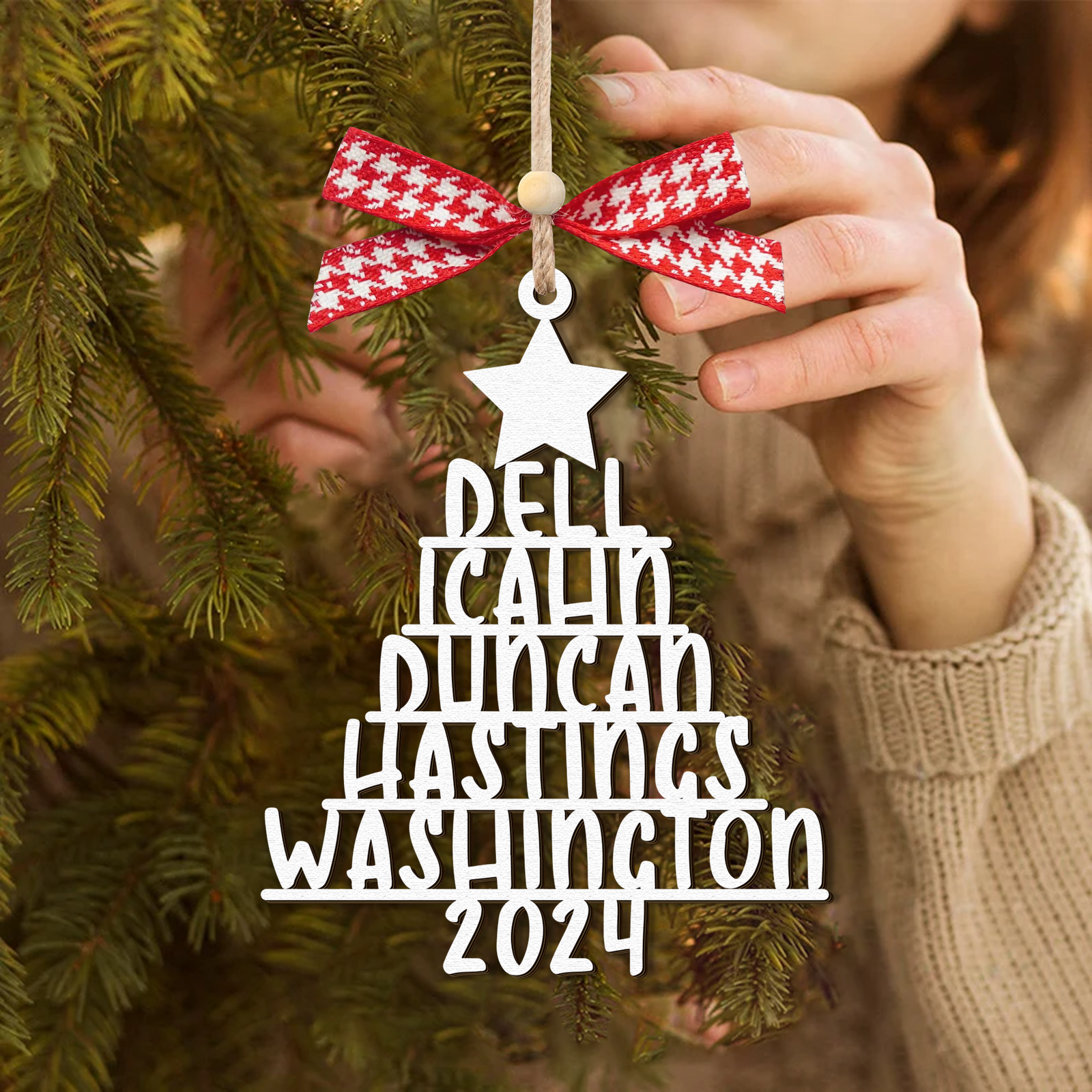 Personalized Family Christmas Ornaments, Family Tree Wooden Ornament For Christmas Decorations CF151 - 19Gifts