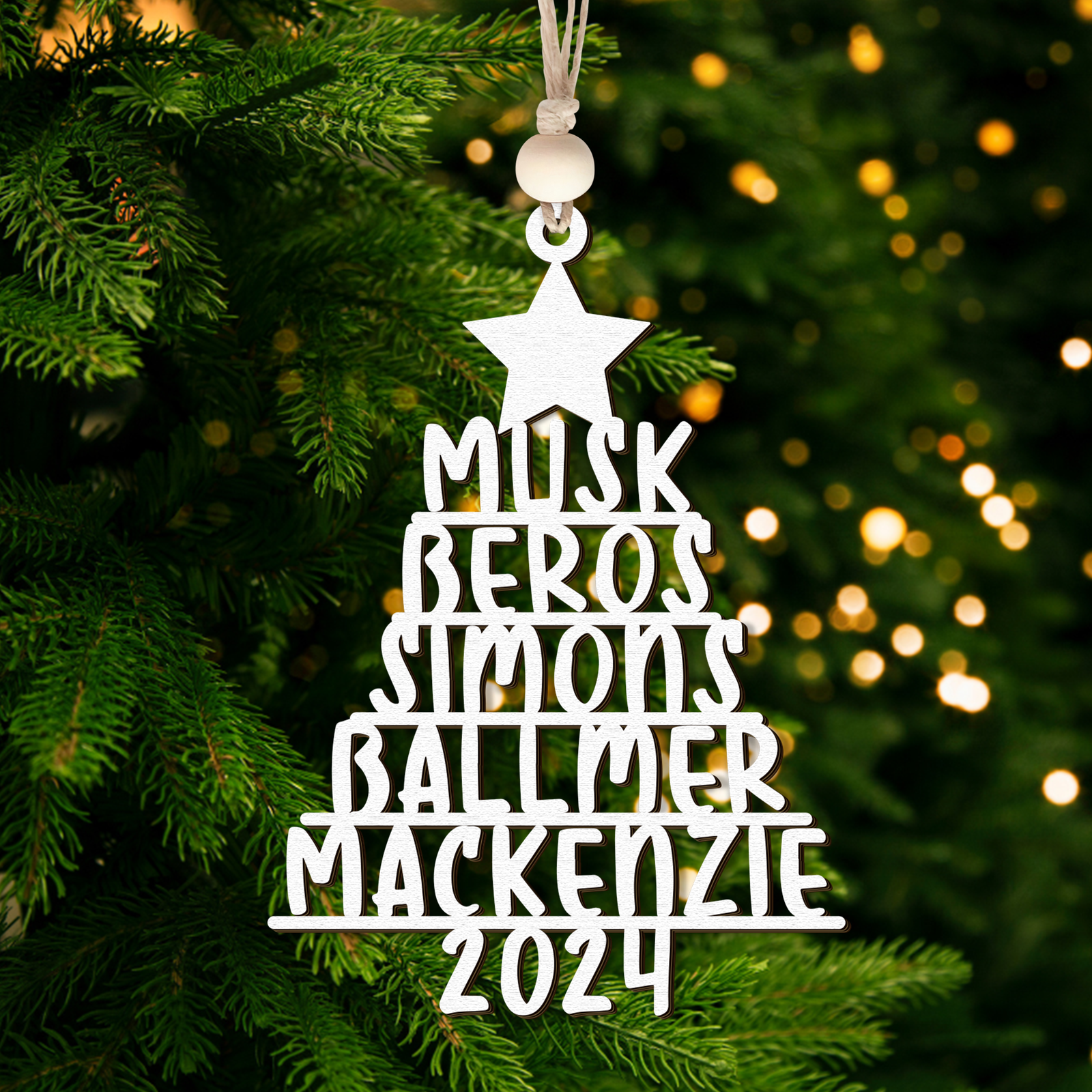 Personalized Family Christmas Ornaments, Family Tree Wooden Ornament For Christmas Decorations CF151 - 19Gifts