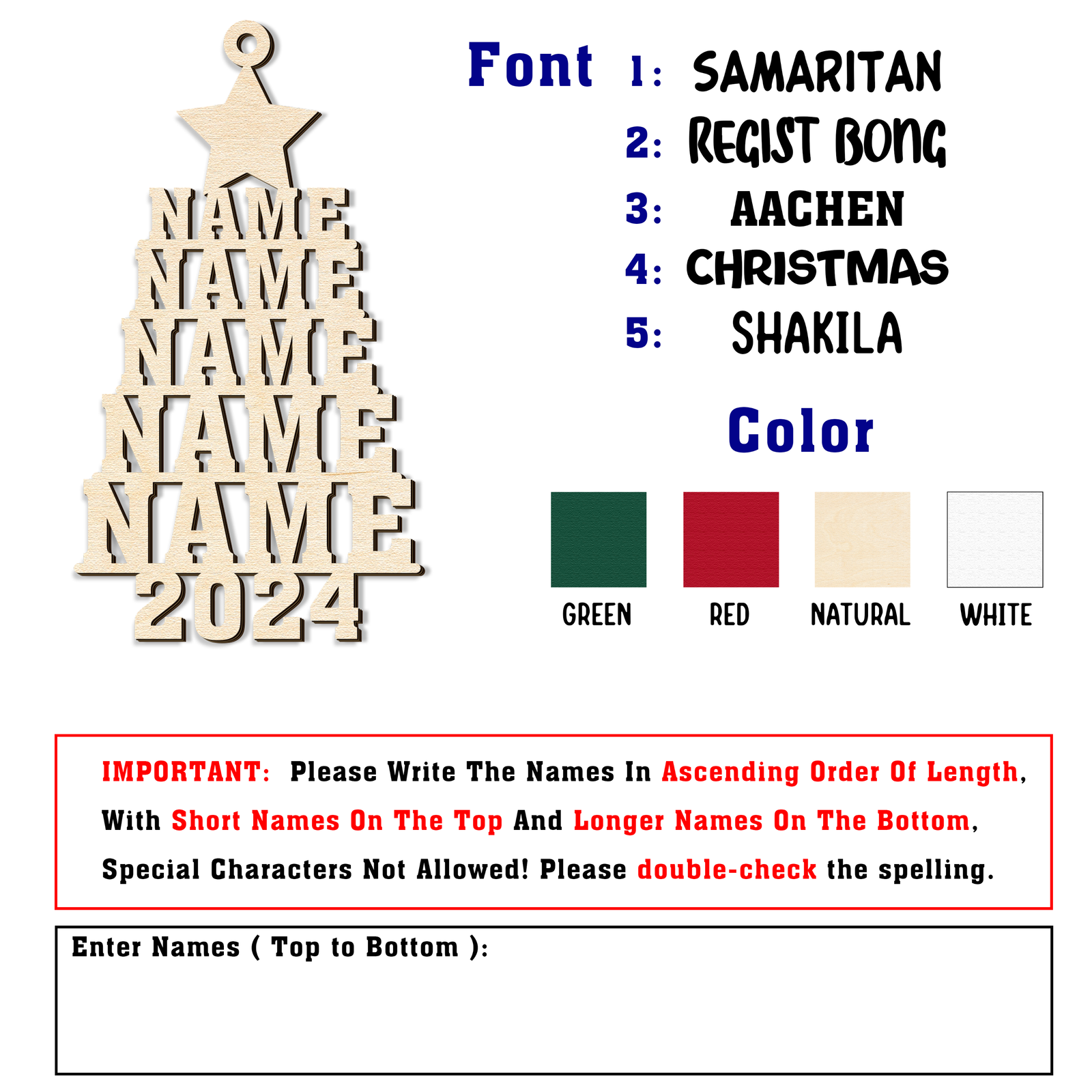 Personalized Family Christmas Ornaments, Family Tree Wooden Ornament For Christmas Decorations CF151 - 19Gifts