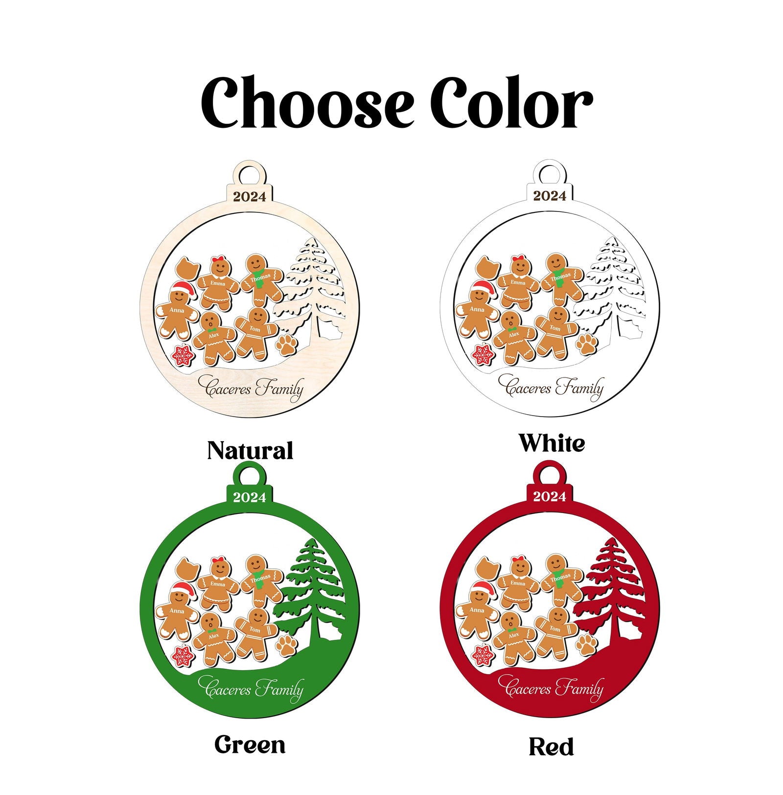 Personalized Family Christmas Ornaments, Gingerbread Ornament For Family CF222 - 19Gifts
