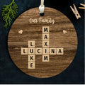 Personalized Family Crossword Ornament, Ceramic Christmas Puzzle Ornament, CX06-73 - 19Gifts