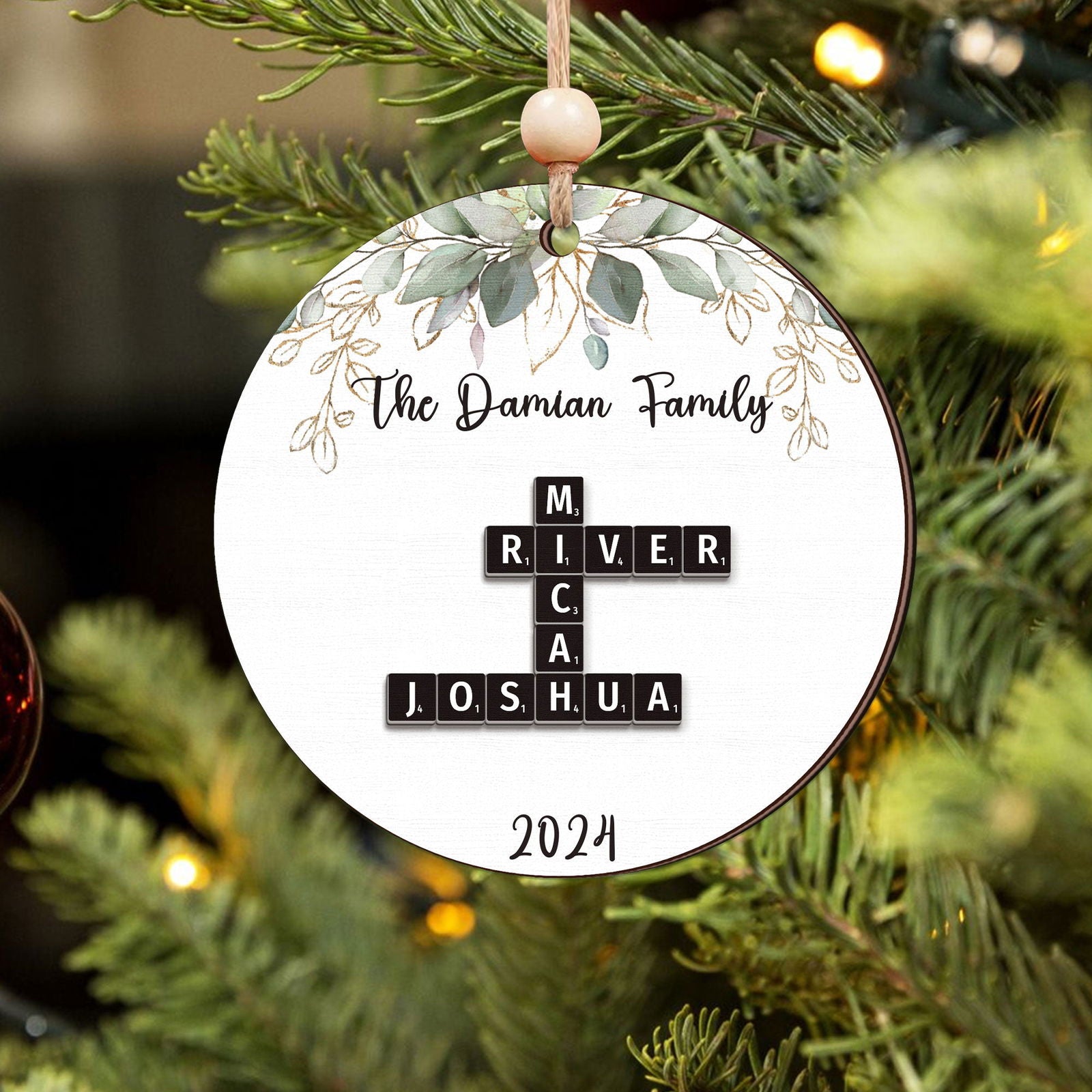 Personalized Family Crossword Ornament, Christmas Ornament CF708 - 19Gifts