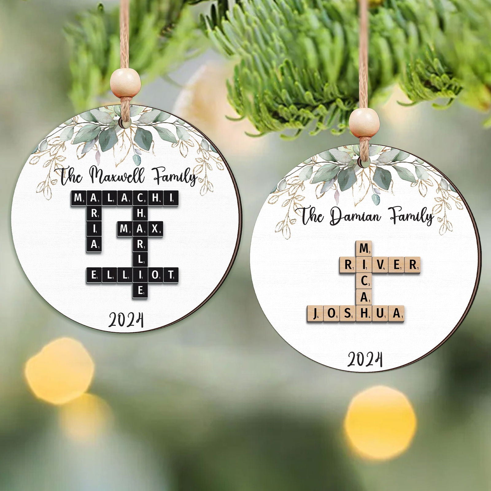 Personalized Family Crossword Ornament, Christmas Ornament CF708 - 19Gifts
