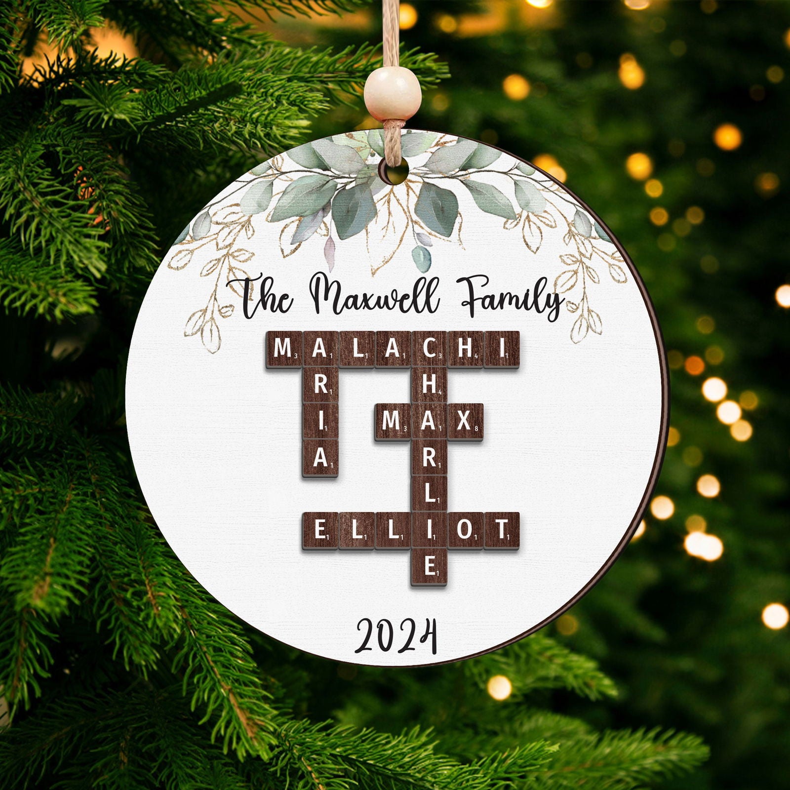 Personalized Family Crossword Ornament, Christmas Ornament CF708 - 19Gifts