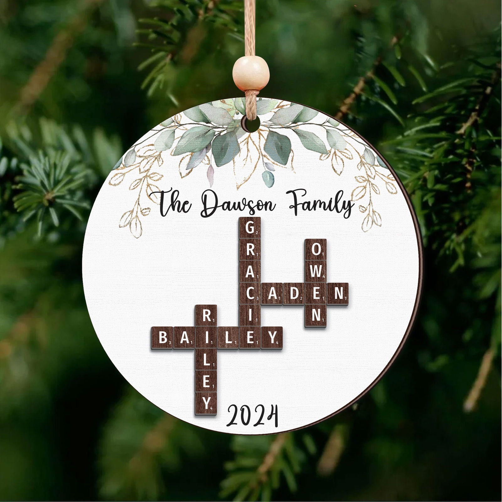 Personalized Family Crossword Ornament, Christmas Ornament CF708 - 19Gifts