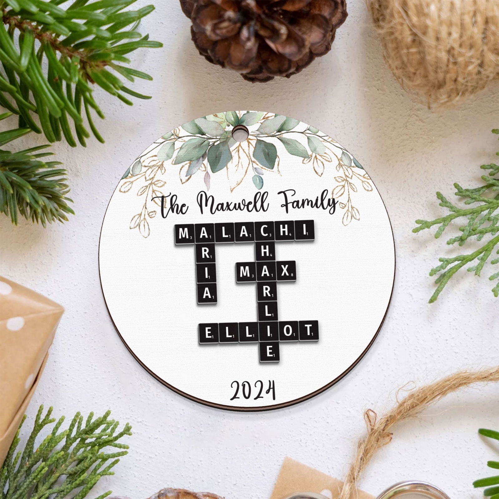 Personalized Family Crossword Ornament, Christmas Ornament CF708 - 19Gifts