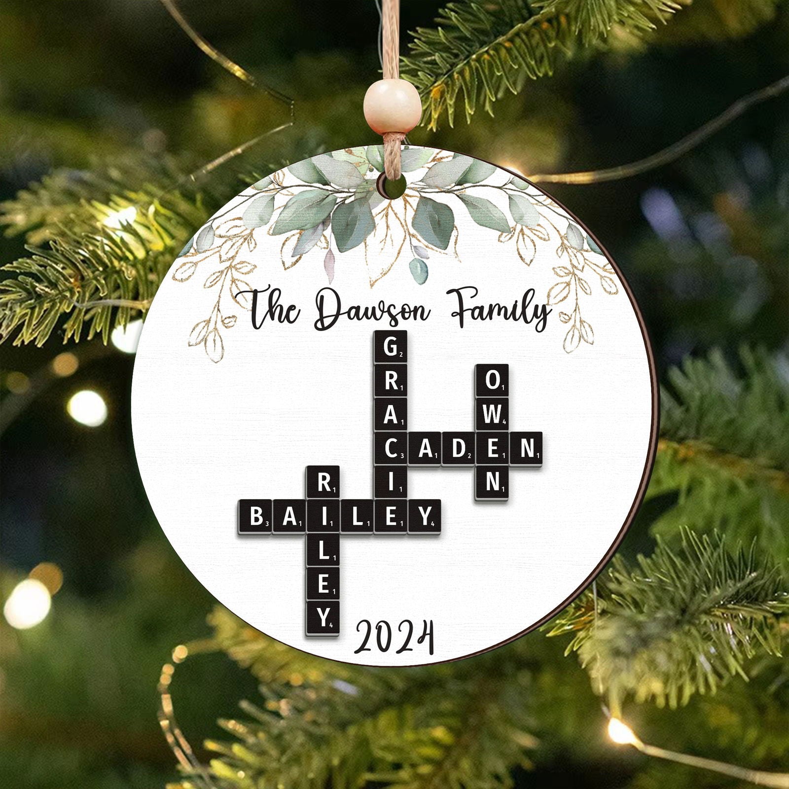 Personalized Family Crossword Ornament, Christmas Ornament CF708 - 19Gifts