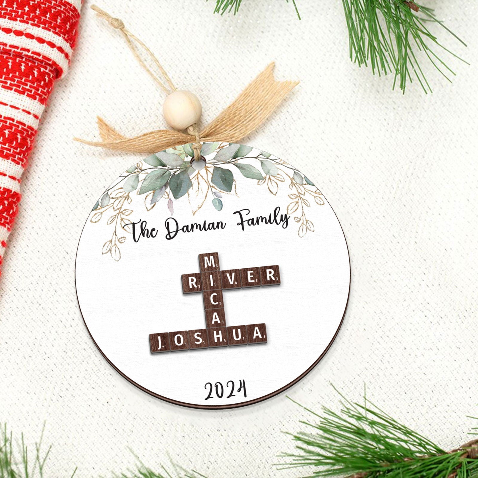 Personalized Family Crossword Ornament, Christmas Ornament CF708 - 19Gifts