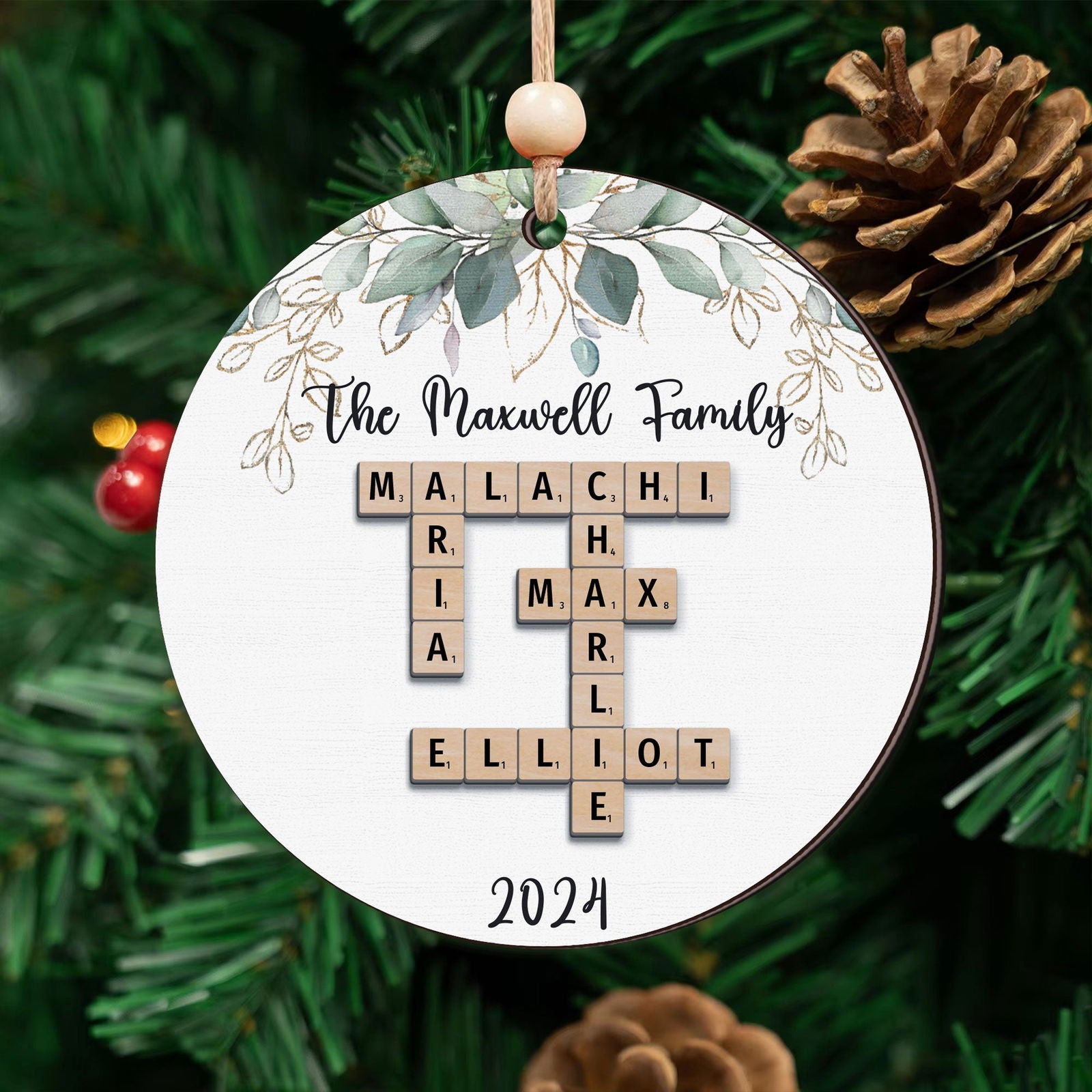 Personalized Family Crossword Ornament, Christmas Ornament CF708 - 19Gifts