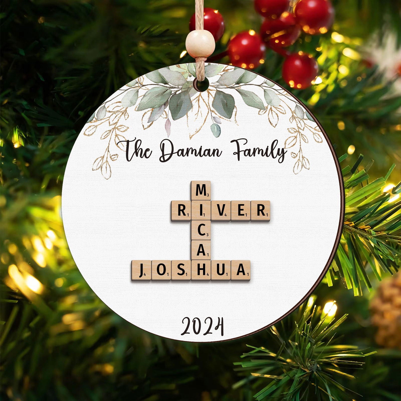 Personalized Family Crossword Ornament, Christmas Ornament CF708 - 19Gifts