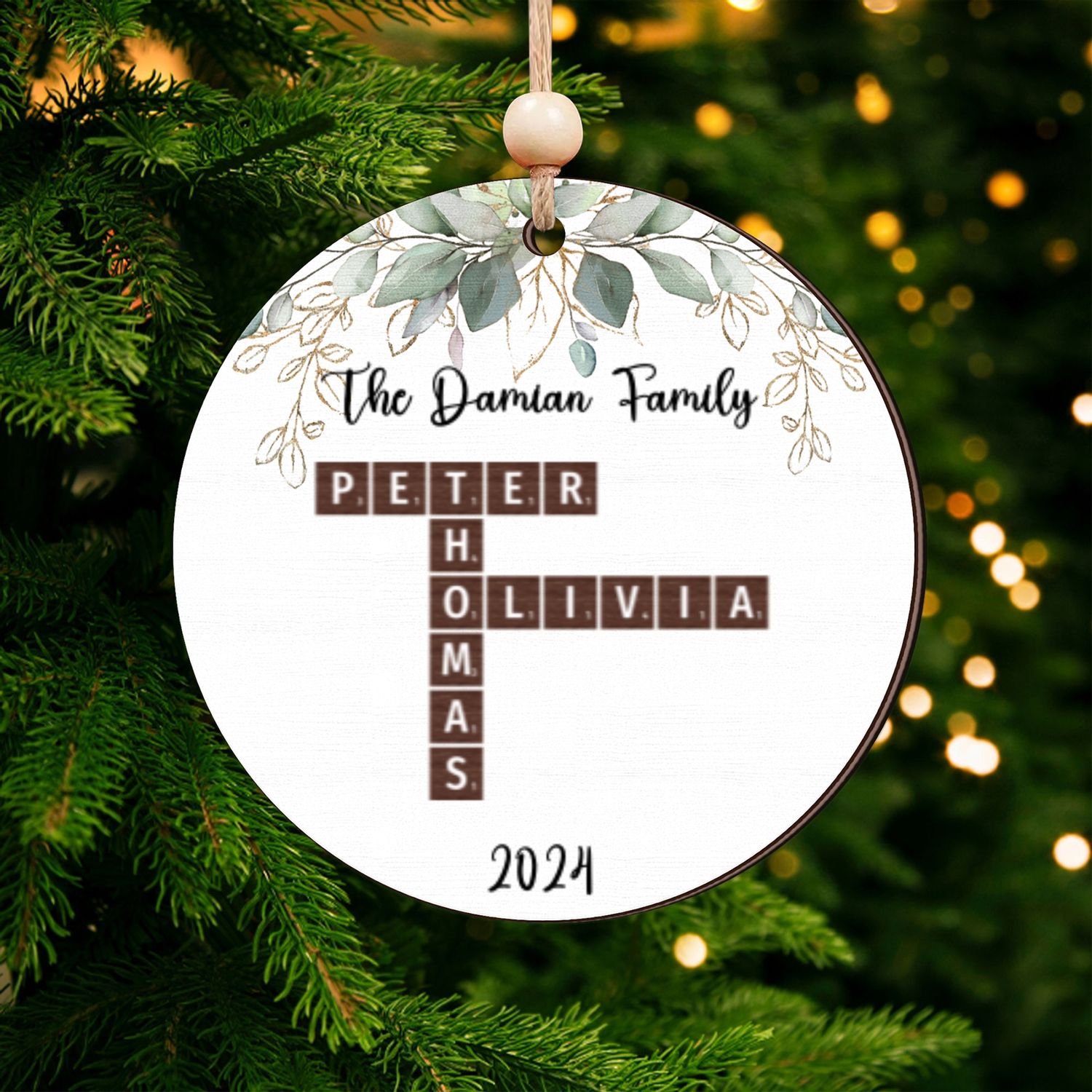 Personalized Family Crossword Ornament, Christmas Ornament CF708 - 19Gifts