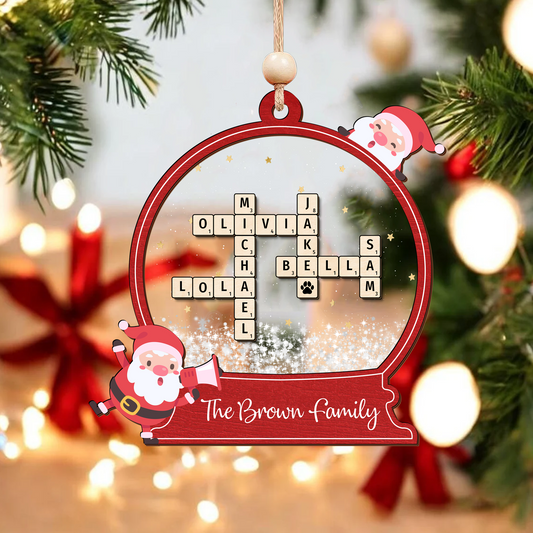 Personalized Family Crossword Ornament, Family Ornament 2024, Family Names Puzzle Christmas Ornament, Family Christmas Gift, Family Keepsake CF918 - 19Gifts