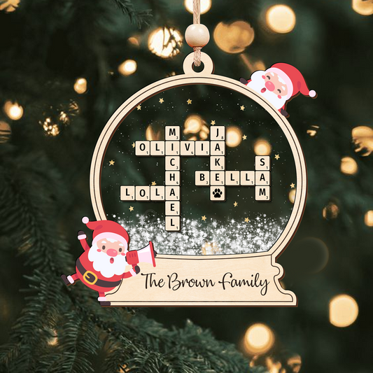 Personalized Family Crossword Ornament, Family Ornament 2024, Family Names Puzzle Christmas Ornament, Family Christmas Gift, Family Keepsake CF918 - 19Gifts