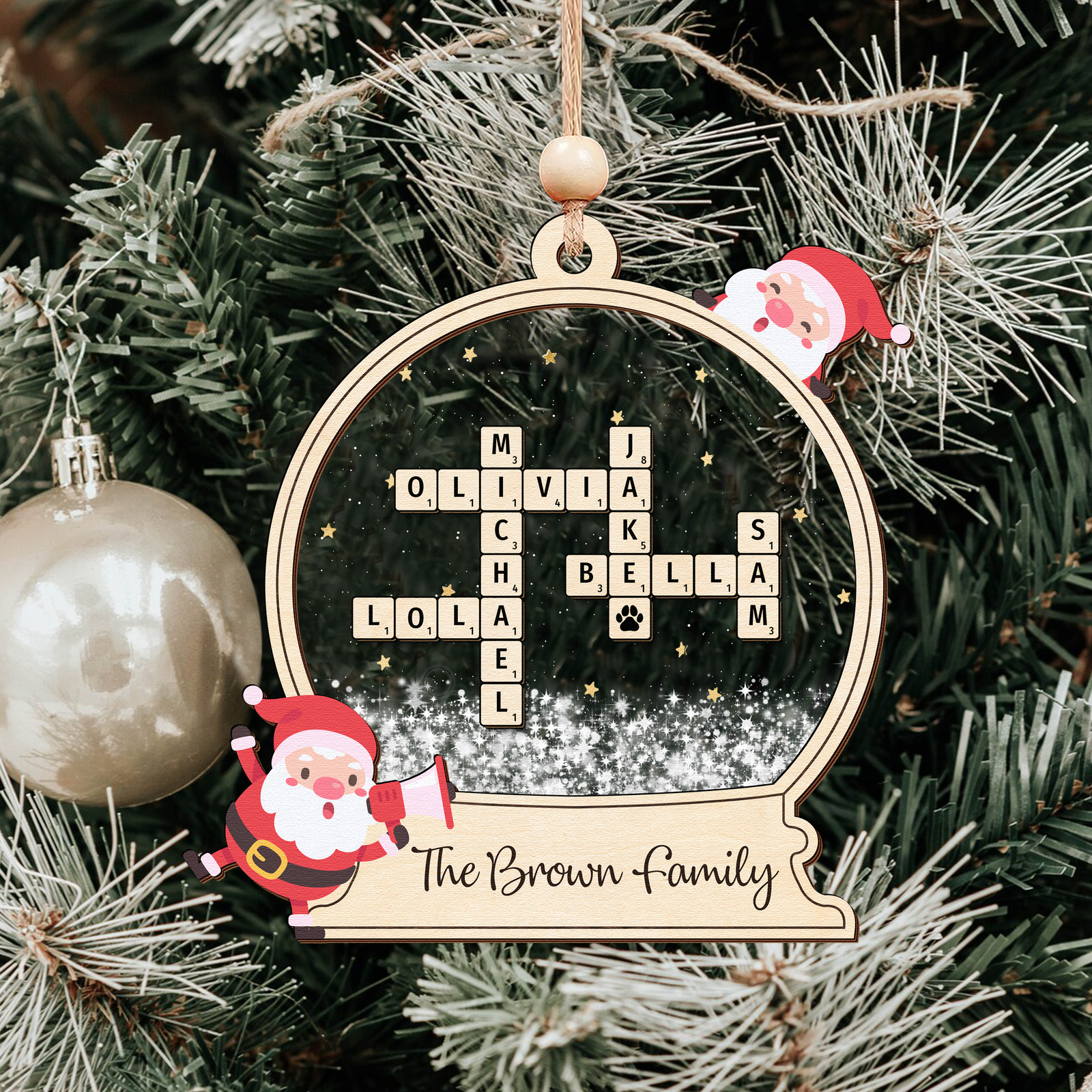 Personalized Family Crossword Ornament, Family Ornament 2024, Family Names Puzzle Christmas Ornament, Family Christmas Gift, Family Keepsake CF918 - 19Gifts