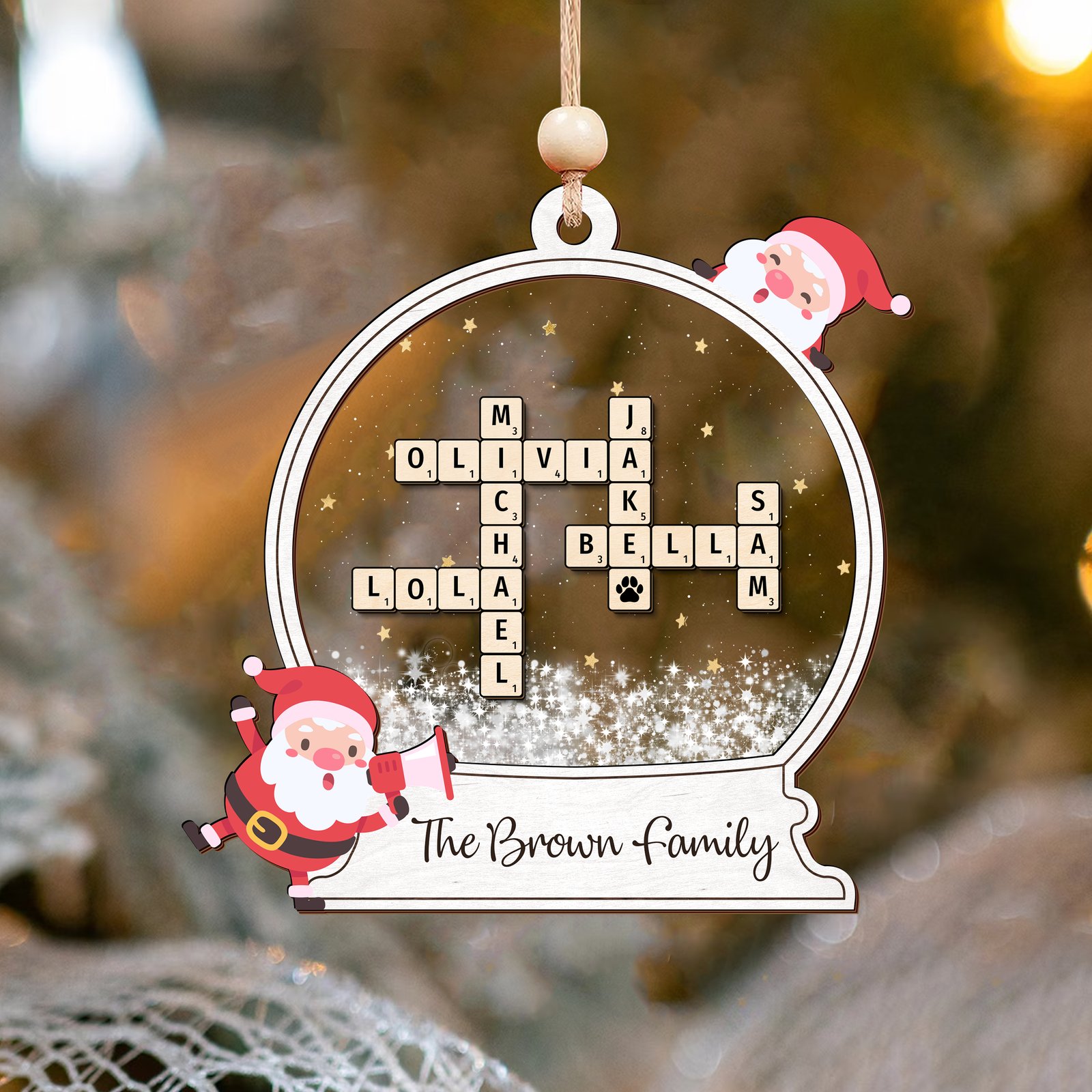 Personalized Family Crossword Ornament, Family Ornament 2024, Family Names Puzzle Christmas Ornament, Family Christmas Gift, Family Keepsake CF918 - 19Gifts