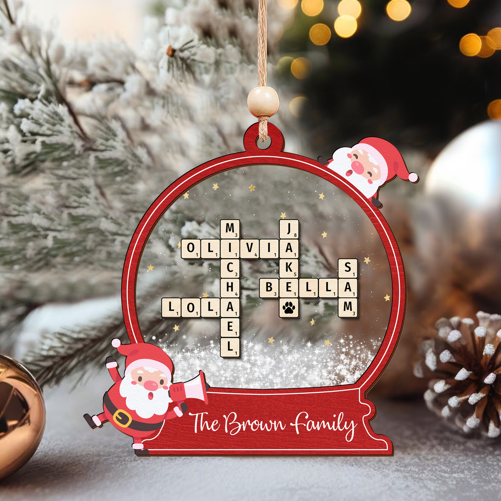 Personalized Family Crossword Ornament, Family Ornament 2024, Family Names Puzzle Christmas Ornament, Family Christmas Gift, Family Keepsake CF918 - 19Gifts