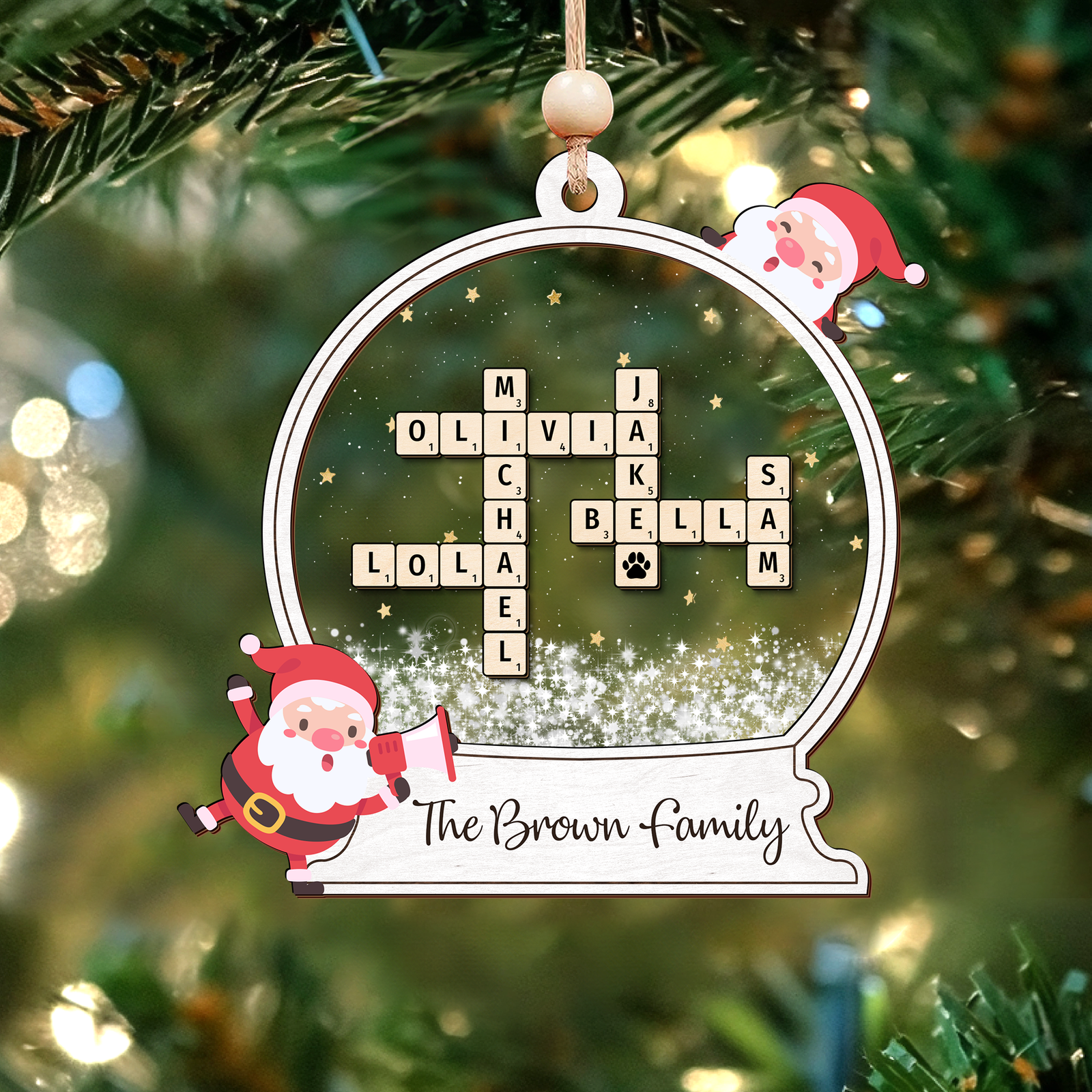 Personalized Family Crossword Ornament, Family Ornament 2024, Family Names Puzzle Christmas Ornament, Family Christmas Gift, Family Keepsake CF918 - 19Gifts
