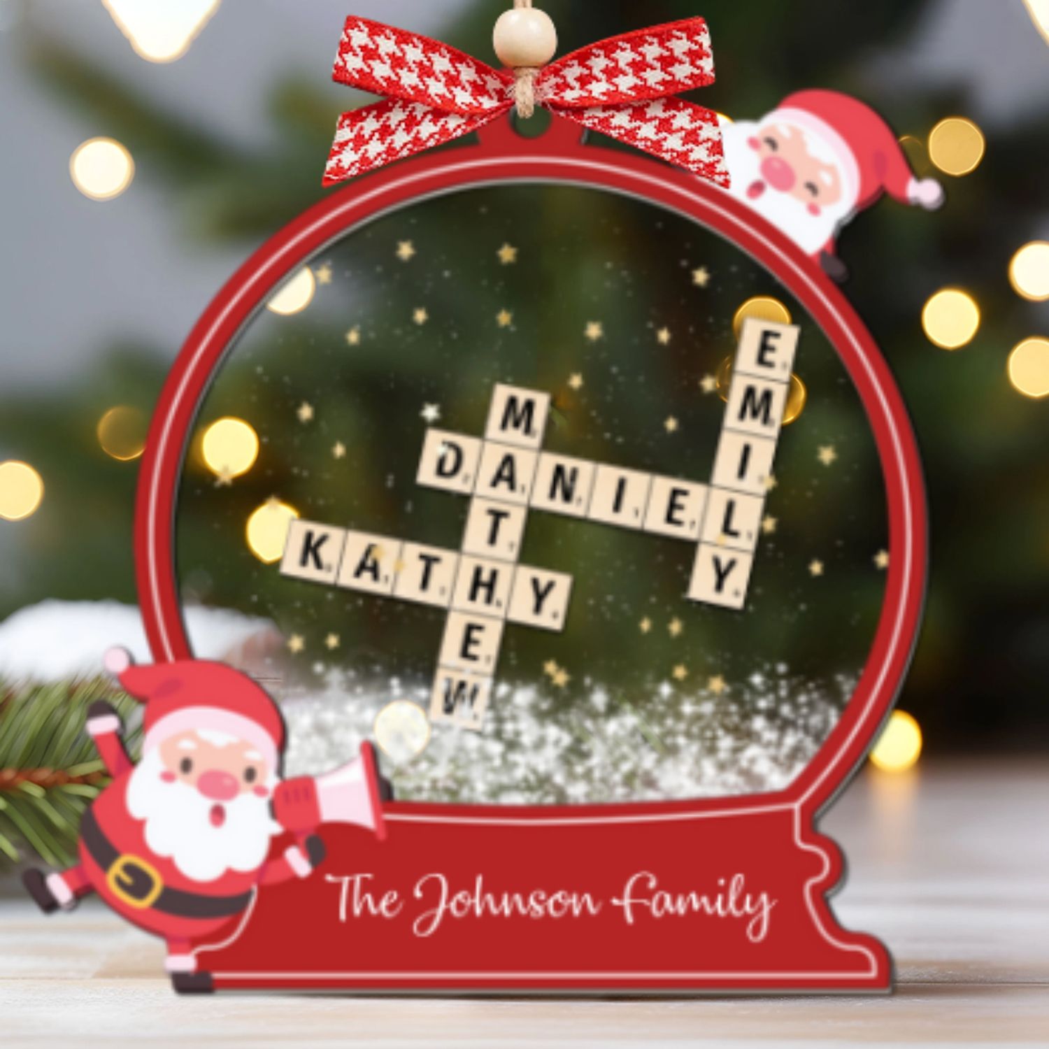 Personalized Family Crossword Ornament, Family Ornament 2024, Family Names Puzzle Christmas Ornament, Family Christmas Gift, Family Keepsake CF918 - 19Gifts
