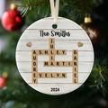 Personalized Family Crossword Puzzle Art Ornament, Christmas Gift For Family, Custom Name Crossword Ornament For Family CX06-75 - 19Gifts
