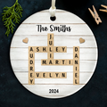 Personalized Family Crossword Puzzle Art Ornament, Christmas Gift For Family, Custom Name Crossword Ornament For Family CX06-75 - 19Gifts
