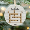 Personalized Family Crossword Puzzle Art Ornament, Christmas Gift For Family, Custom Name Crossword Ornament For Family CX06-75 - 19Gifts