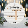 Personalized Family Crossword Puzzle Art Ornament, Christmas Gift For Family, Custom Name Crossword Ornament For Family CX06-75 - 19Gifts