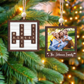 Personalized Family Crossword Puzzle Art Photo Inserted Double Sided Wooden Ornament CF533 - 19Gifts