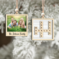 Personalized Family Crossword Puzzle Art Photo Inserted Double Sided Wooden Ornament CF533 - 19Gifts