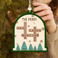 Personalized Family Crossword Puzzle Ornament, Puzzle Crossword Art Ornament, Xmas Gift For Family, Custom Family Christmas Ornament, Scrabble Family Name Ornament CF672 - 19Gifts