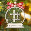 Personalized Family Crossword Puzzle Ornament, Two Layer Christmas Wooden and Acrylic Ornament, CF577 - 19Gifts