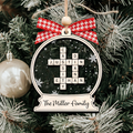 Personalized Family Crossword Puzzle Ornament, Two Layer Christmas Wooden and Acrylic Ornament, CF577 - 19Gifts