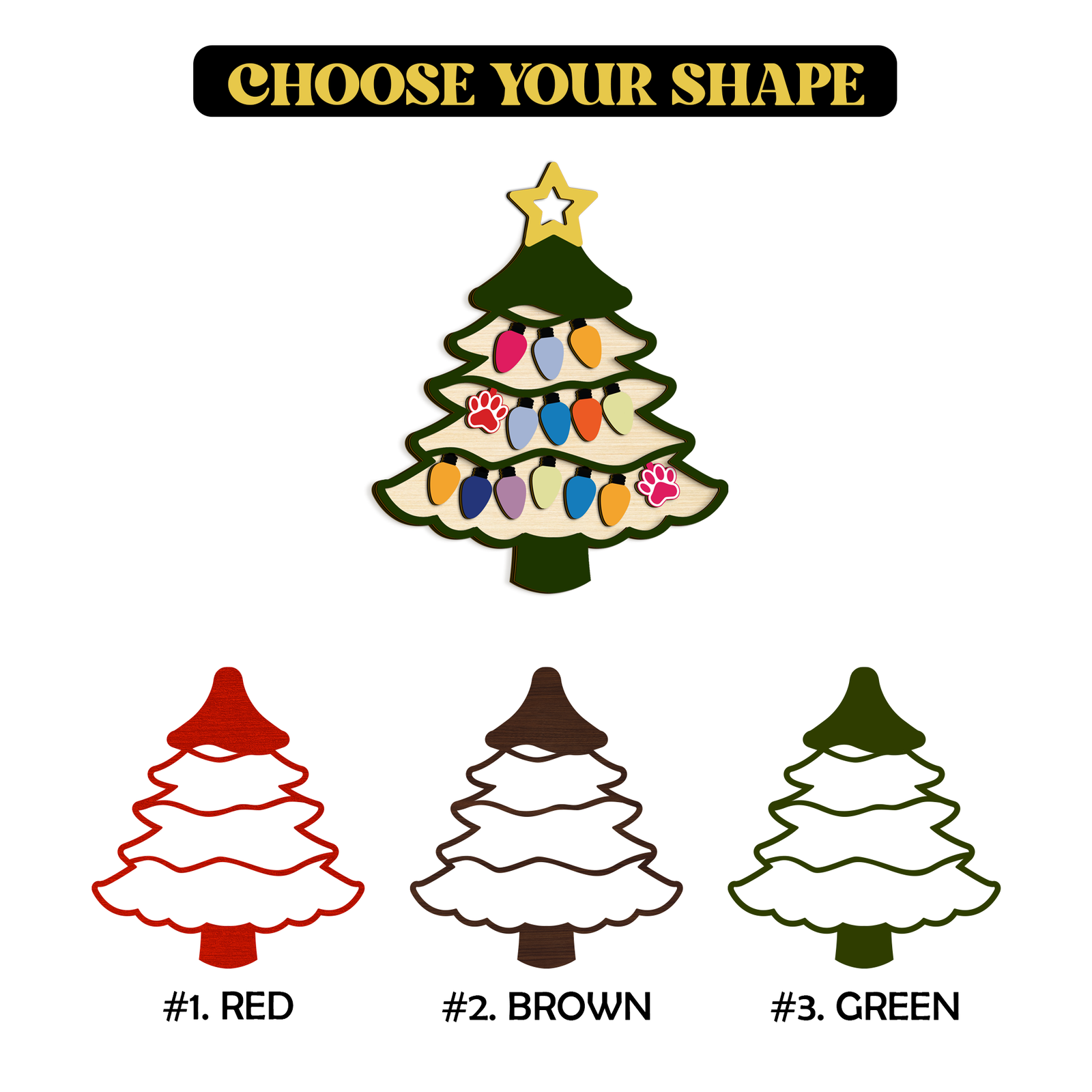 Personalized Family Name Christmas Tree Wooden Ornament, Family Christmas Ornament CF551 - 19Gifts