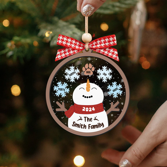 Personalized Family Names Christmas Ornament, Funny Snowman Family Shaker Ornament CF296 - 19Gifts