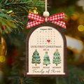 Personalized Family Of Three Christmas Ornament, Baby's First Christmas Ornament Wooden 2 Layers CF504 - 19Gifts