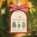 Personalized Family Of Three Christmas Ornament, Baby's First Christmas Ornament Wooden 2 Layers CF504 - 19Gifts