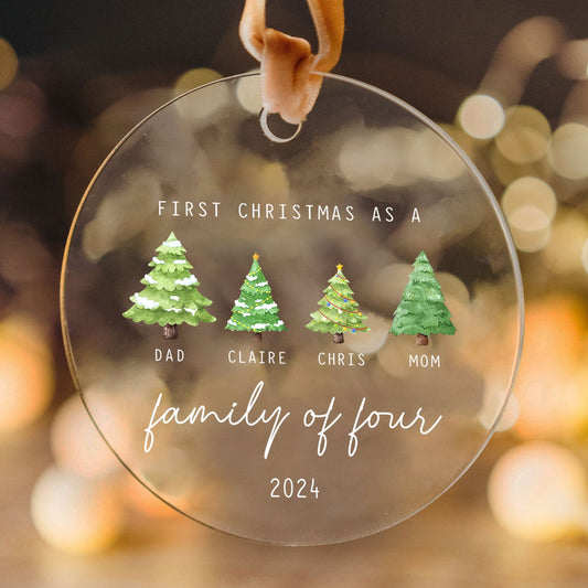 Personalized Family Ornament with Christmas tree, Custom Xmas Tree Ornament AV03-15 - 19Gifts
