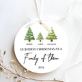 Personalized Family Ornament with Christmas tree, Custom Xmas Tree Ornament CX01-22 - 19Gifts