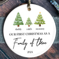 Personalized Family Ornament with Christmas tree, Custom Xmas Tree Ornament CX01-22 - 19Gifts