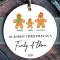 Personalized Family Ornament with Gingerbread, First Christmas Family Ornament CX01-21 - 19Gifts