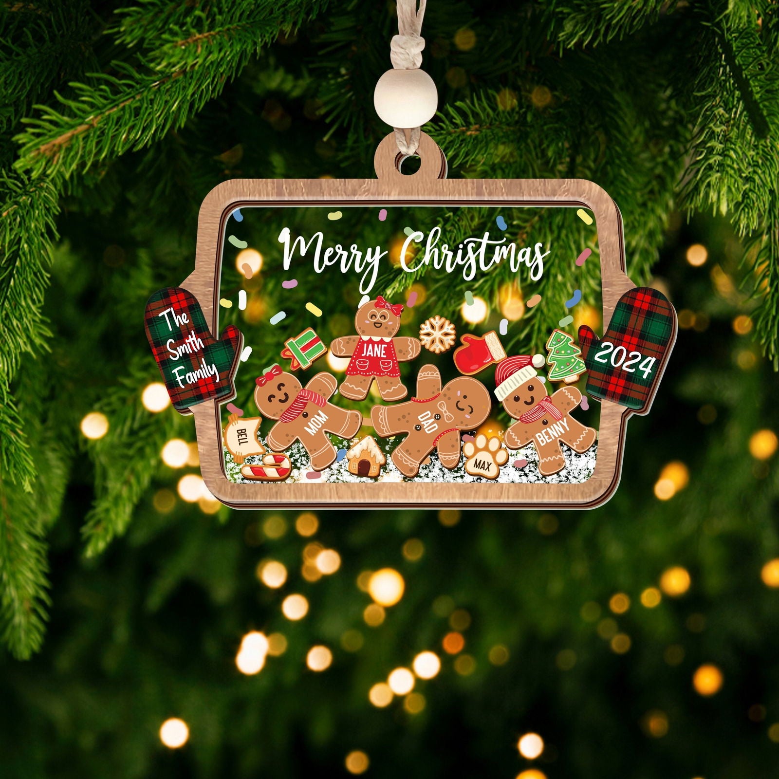 Personalized Family Ornaments with Dogs & Cats, Family Christmas Ornaments CF324 - 19Gifts