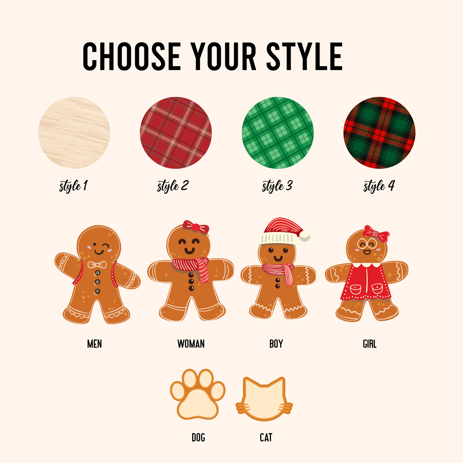 Personalized Family Ornaments with Dogs & Cats, Family Christmas Ornaments CF324 - 19Gifts