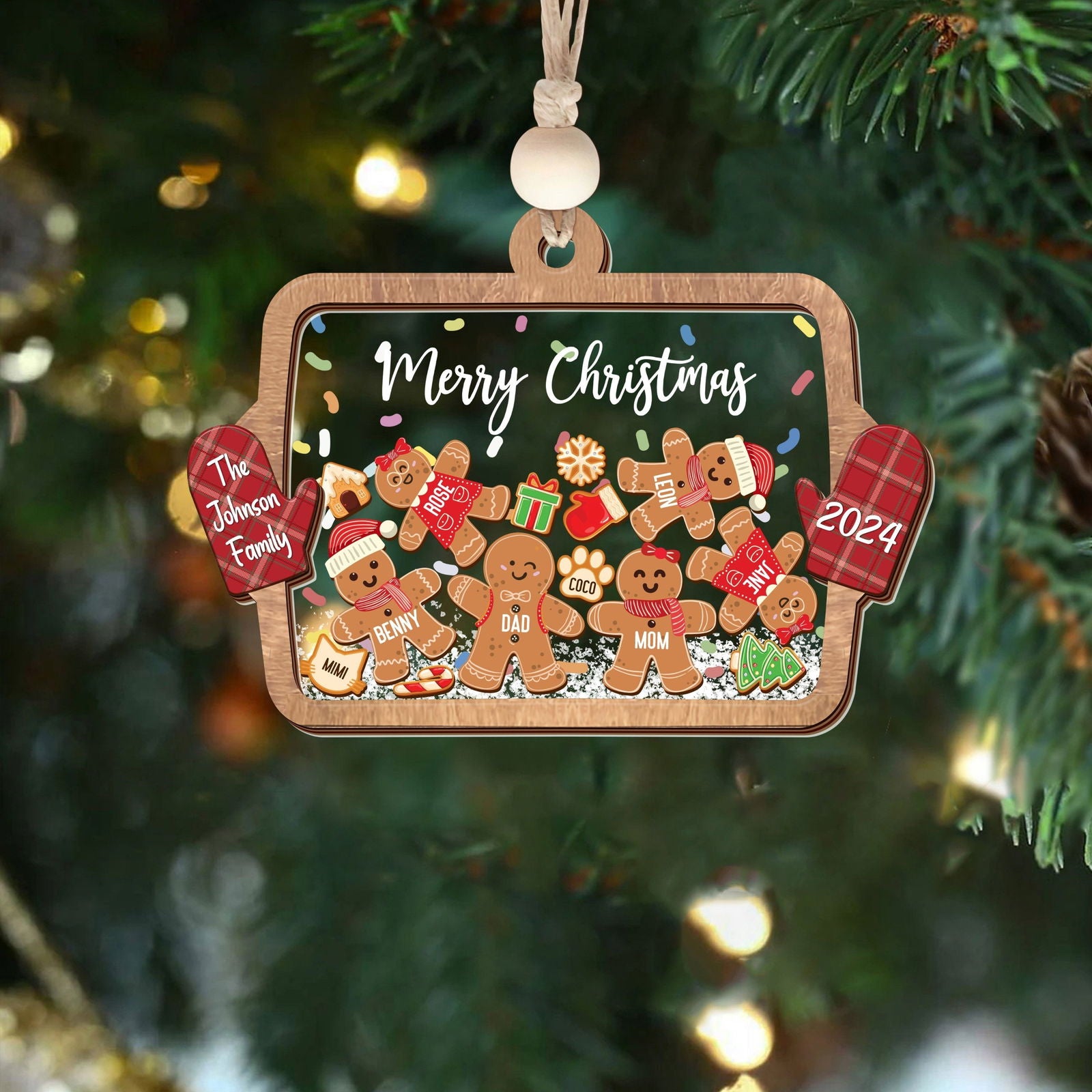 Personalized Family Ornaments with Dogs & Cats, Family Christmas Ornaments CF324 - 19Gifts
