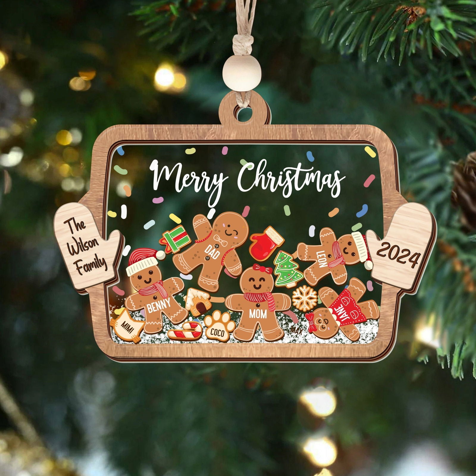 Personalized Family Ornaments with Dogs & Cats, Family Christmas Ornaments CF324 - 19Gifts