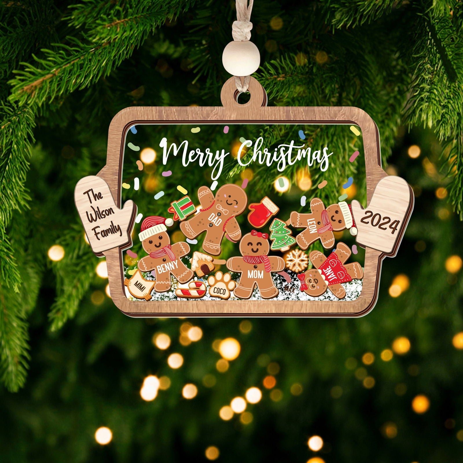 Personalized Family Ornaments with Dogs & Cats, Family Christmas Ornaments CF324 - 19Gifts