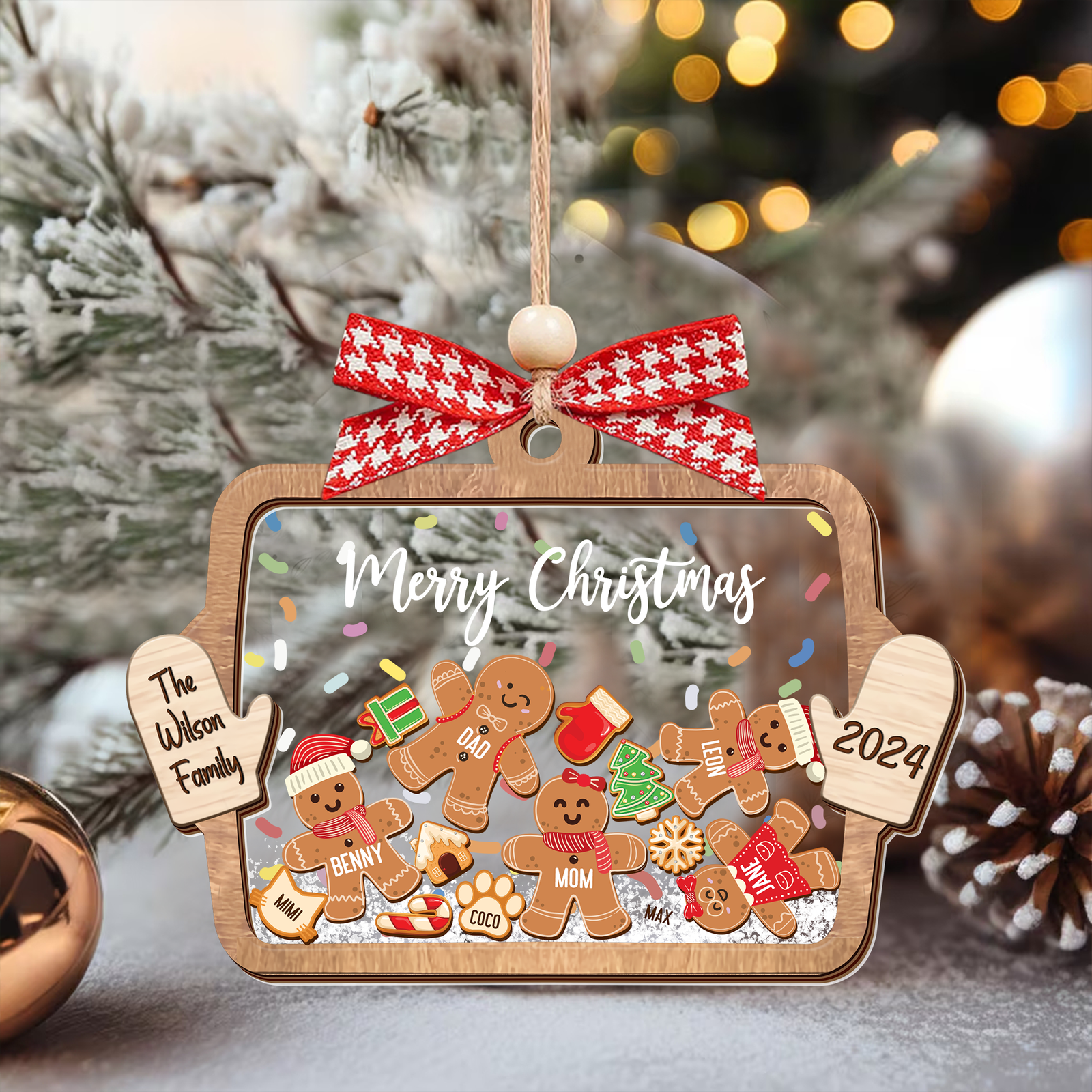 Personalized Family Ornaments with Dogs & Cats, Family Christmas Ornaments CF324 - 19Gifts