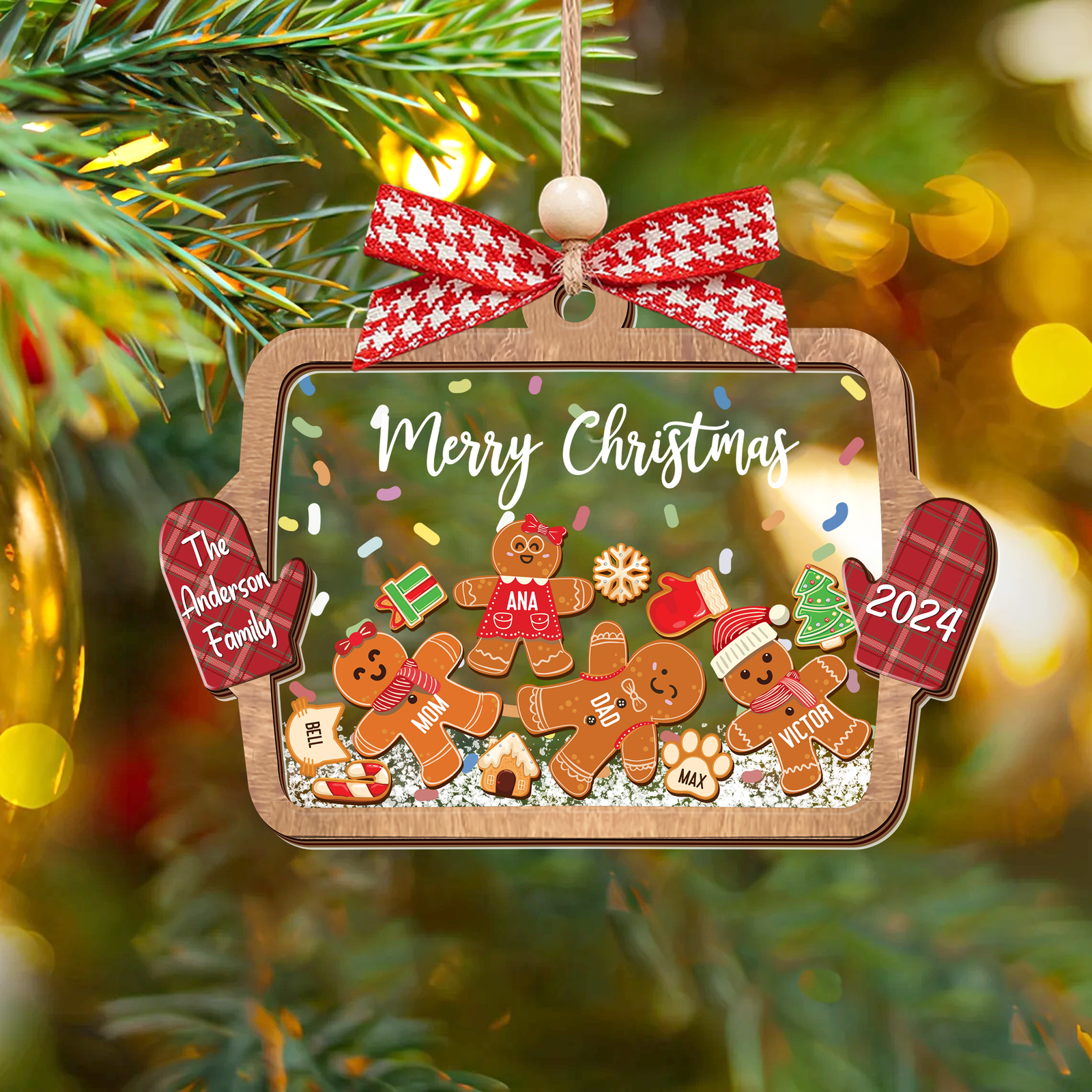 Personalized Family Ornaments with Dogs & Cats, Family Christmas Ornaments CF324 - 19Gifts