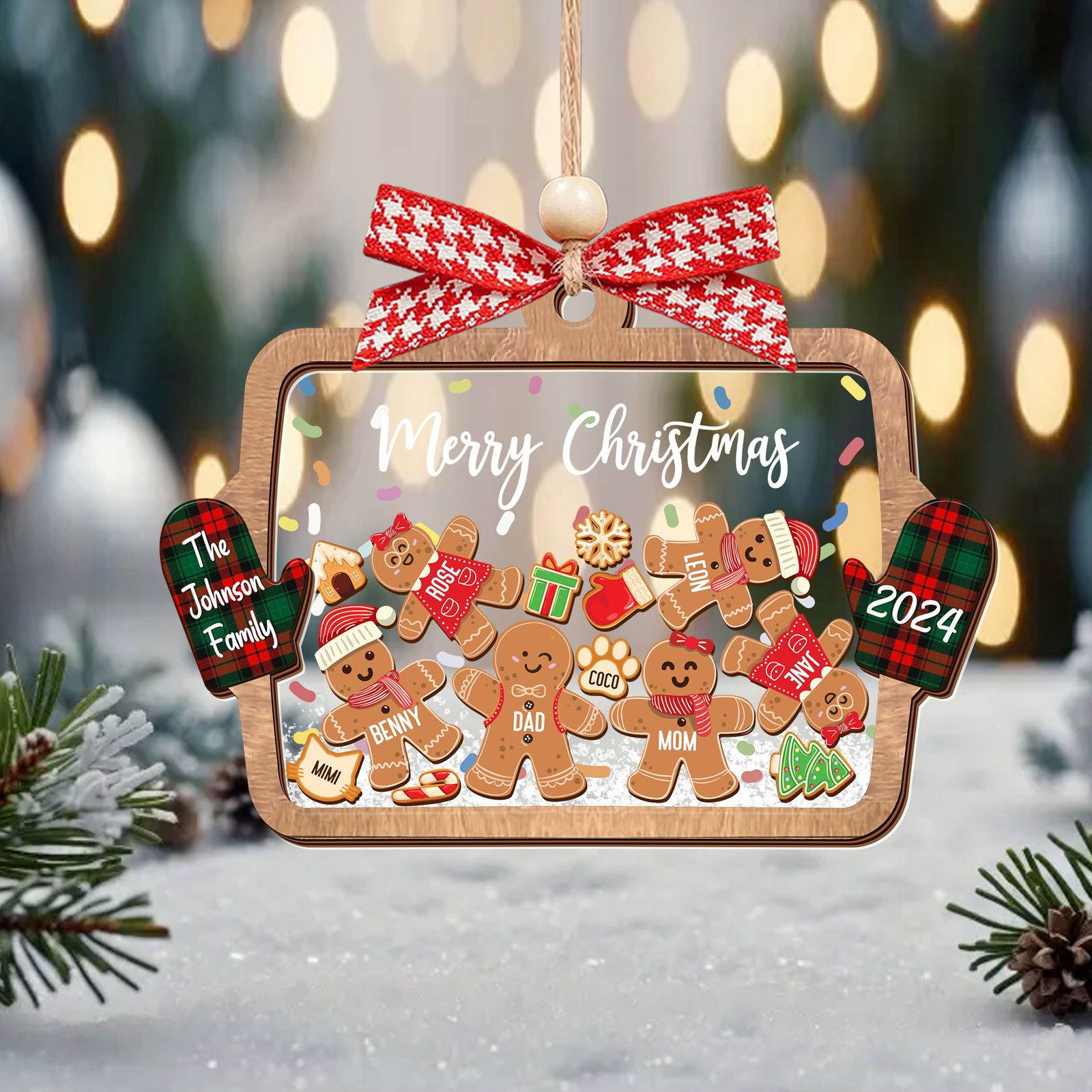 Personalized Family Ornaments with Dogs & Cats, Family Christmas Ornaments CF324 - 19Gifts