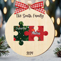Personalized Family Puzzle Ornament, 2-Layered Christmas Puzzle Ornament CF203 - 19Gifts