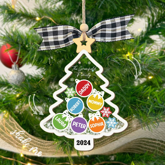 Personalized Family Shaker Ornament, Custom Family Christmas Tree Ornament CF648 - 19Gifts
